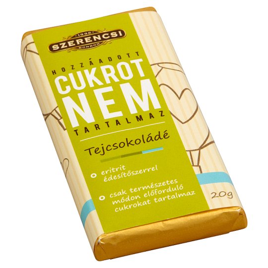 Szerencsi tejcsokoládé édesítőszerrel 20 g