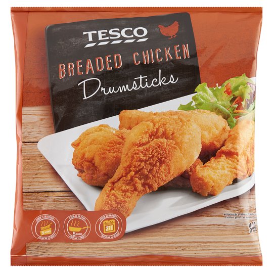 Tesco gyorsfagyasztott, készresütött, panírozott csontos-bőrös csirkecomb 900 g