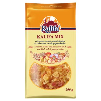 Kalifa cukrozott ananász- és papayakocka 200 g