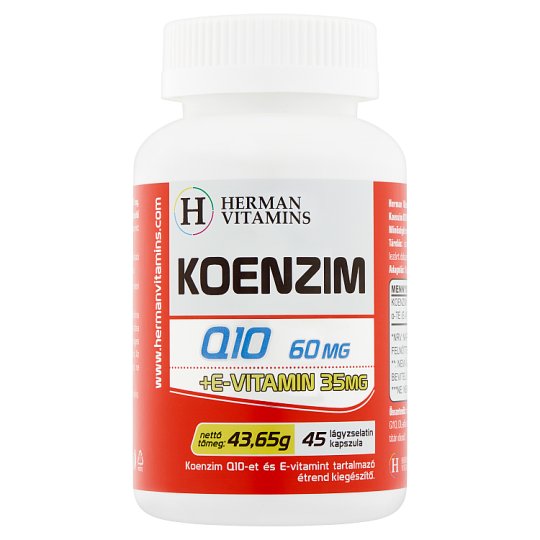 Herman Vitamins Koenzim Q10 60 mg +E-vitamin 35 mg étrend-kiegészítő 45 db 43,65 g