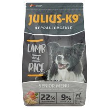 Julius-K9 Hypoallergenic Senior Menu teljes értékű kutyaeledel báránnyal és rizzsel 3 kg