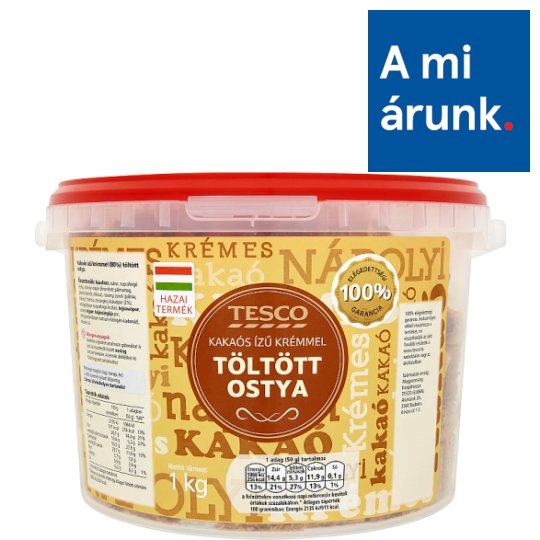 Tesco kakaós ízű krémmel töltött ostya 1 kg