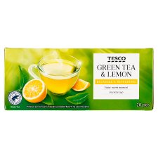 Tesco aromatizált, filteres citrom ízű zöld tea 20 filter 35 g