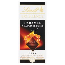 Lindt Excellence Dark Chocolate with Caramel Pieces and Sea Salt 100 g