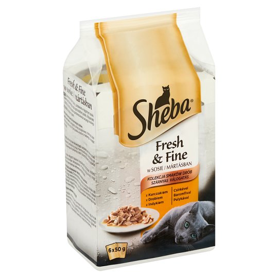 Sheba nedves állateledel macskák számára szárnyas válogatás mártásban alutasak 6 x 50 g