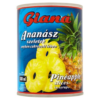 Giana ananász szeletek enyhén cukrozott lében 565 g