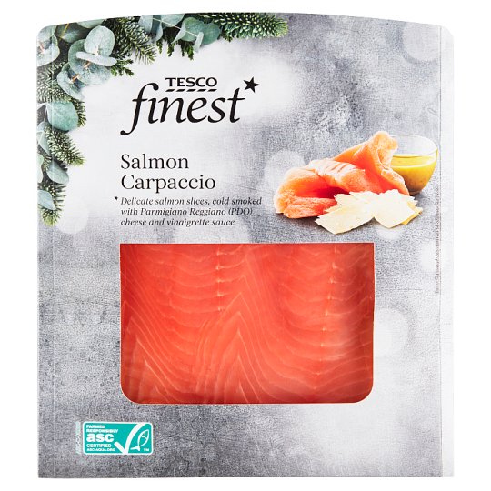 Tesco Finest Salmon Carpaccio Marinated Atlantic Salmon Fillet Slices