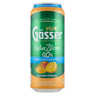 Gösser NaturZitrone alkoholmentes, mangó-citrom ízű szénsavas ital 0,5 l doboz