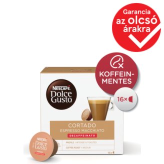 Nescafé Dolce Gusto Cortado Espresso Macchiato teljes tejpor koffeinmentes kávéval 16 db 99,2 g