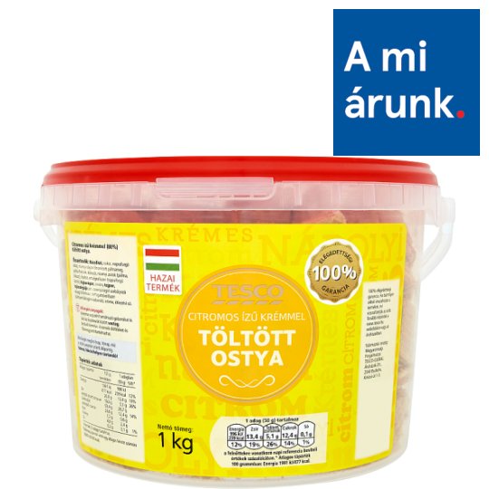 Tesco citromos ízű krémmel töltött ostya 1 kg