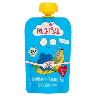 FruchtBar BIO áfonya banánnal és rizzsel bébidesszert 6 hónapos kortól 100 g