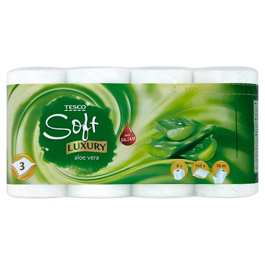 Tesco Soft Luxury Aloe Vera toalett papír 3 rétegű 8 tekercs