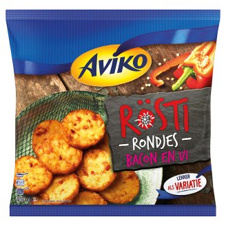 Aviko elősütött és gyorsfagyasztott röszti tallérok sonkával és vöröshagymával 450 g