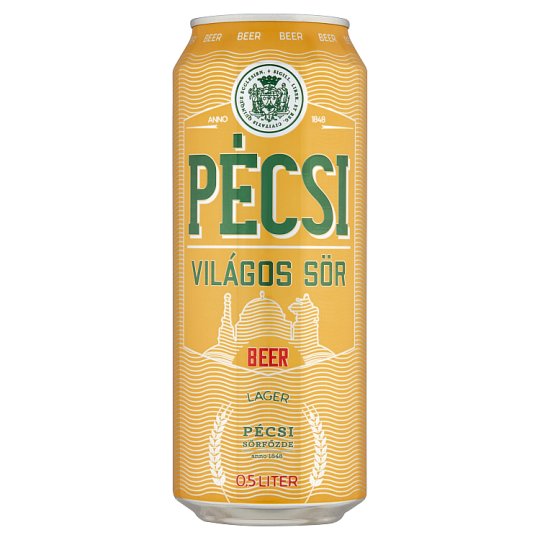 Pécsi világos sör 4,5% 0,5 l