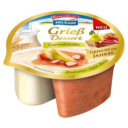 Milram grízpuding rebarbara-alma-körte gyümölcskészítménnyel 175 g