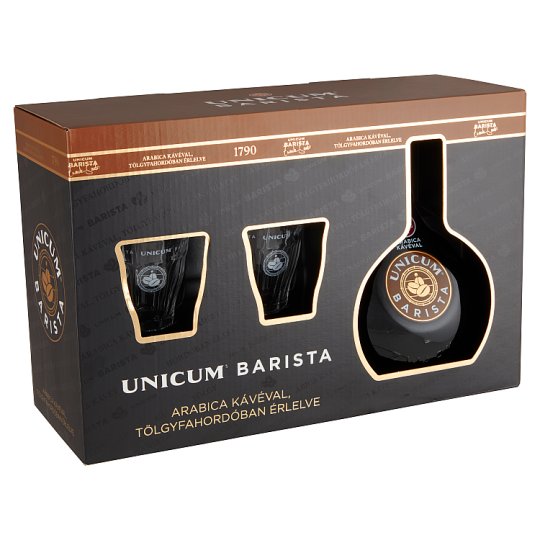 Zwack Unicum Barista Herb Liqueur with Arabica Coffee 34,5 0,7 l + 2
