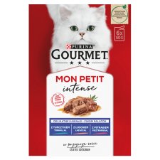 Gourmet Mon Petit Wet Cat Food with Tuna/Salmon/Trout 6 x 50 g (300 g)