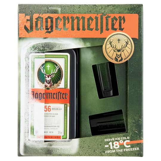 Jägermeister keserűlikőr díszdobozban 2 shot pohárral 35% 0,7 l