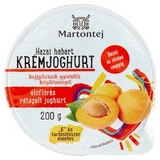 Martontej hazai habart krémjoghurt kajszibarack gyümölcs készítménnyel 200 g