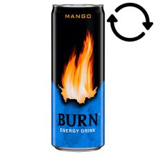 Burn Carbonated Mango-Flavoured Energy Drink with Caffeine 250 ml