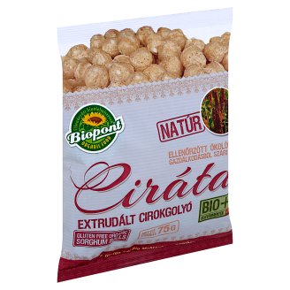 Biopont Ciráta gluténmentes BIO natúr extrudált cirokgolyó 75 g