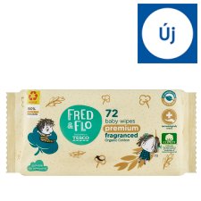 Fred & Flo Baby Wipes Premium Fragranced Organic Cotton 72 pcs