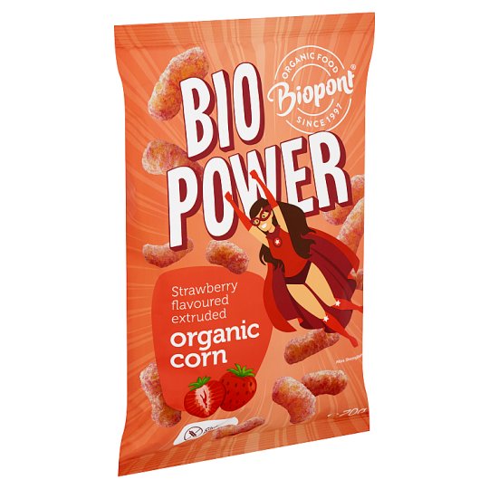 Biopont Bio Power BIO gluténmentes extrudált kukorica valódi eperporral 70 g