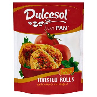 Dulcesol Buen Pan sült, felezett kis zsemlék szárított paradicsommal és oregánóval 160 g