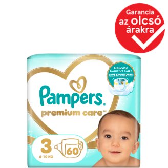 Pampers Premium Care, 3-as Méret (Midi), 5–9 kg, 60 Darabos Kiszerelés