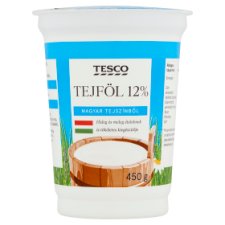 Tesco félzsíros tejföl 12% 450 g