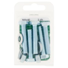 JKH SB Metric Hex Bolt + Nut + Flat Washer M8 x 40 5 pcs