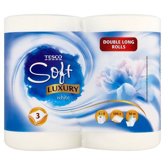 Tesco Soft Luxury White Toilet Paper 3 Ply 4 Rolls Tesco Groceries