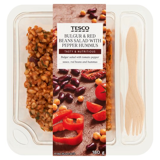 Tesco Bulgur & Red Beans Salad with Pepper Hummus 180 g