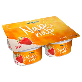 Danone Nap Mint Nap élő joghurtkultúrát tartalmazó eperízű fermentált élelmiszerkészítmény 4 x 110 g