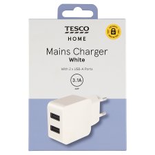 Tesco Home White Mains Charger with 2 x USB-A Ports