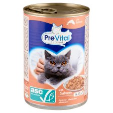 PreVital teljes értékű állateledel felnőtt macskák számára ASC lazaccal zselében 415 g