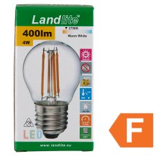 Landlite LED-G45-4W/FLT E27 melegfehér LED izzó