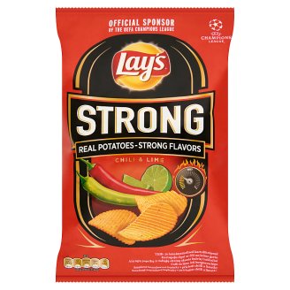 Lay's Strong Csili és Lime ízű burgonyachips 77 g