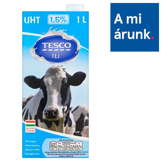 Tesco UHT zsírszegény tej 1,5% 1 l