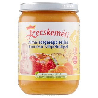 Kecskeméti tejszármazékmentes alma-sárgarépa zabpehellyel bébidesszert 6 hónapos kortól 190 g