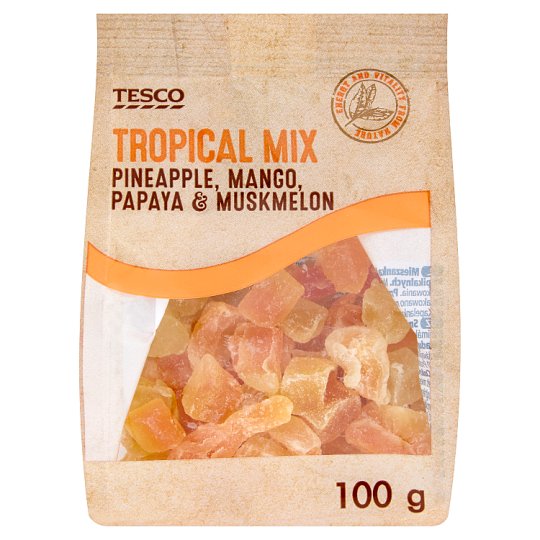 Tesco cukrozott, aszalt trópusi gyümölcsök keveréke 100 g
