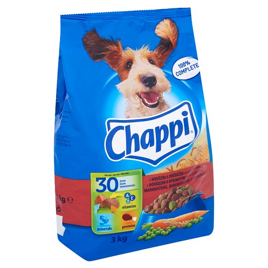 Chappi teljes értékű eledel felnőtt kutyák számára marhahússal, baromfihússal és zöldségekkel 3 kg