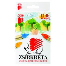 ICO Jumbo háromszögletű vastag zsírkréta 12 db