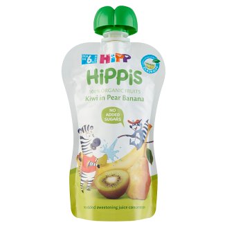 HiPP HiPPiS BIO körte-banán-kiwi gyümölcspép 6 hónapos kortól 100 g