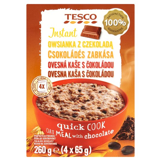 Tesco Instant Oat Meal with Dark Chocolate 4 x 65 g