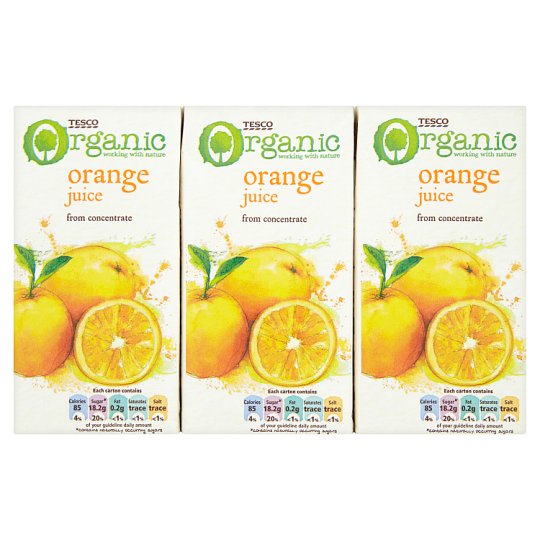 Tesco Organic Orange Juice 3 x 200 ml Tesco Online, Tesco From Home