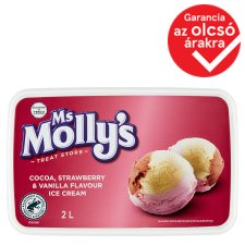 Ms Molly's  kakaó-, eper- és vanília ízű jégkrém 2 l