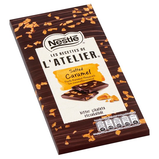 Nestlé l'Atelier étcsokoládé sós karamelldarabokkal 115 g
