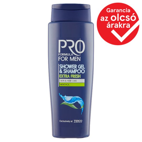 Tesco Pro Formula For Men Extra Fresh tusfürdő & sampon 400 ml