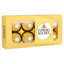 Ferrero Rocher tejcsokoládéval és mogyoródarabkákkal borított ropogós ostya lágy töltelékkel 100 g